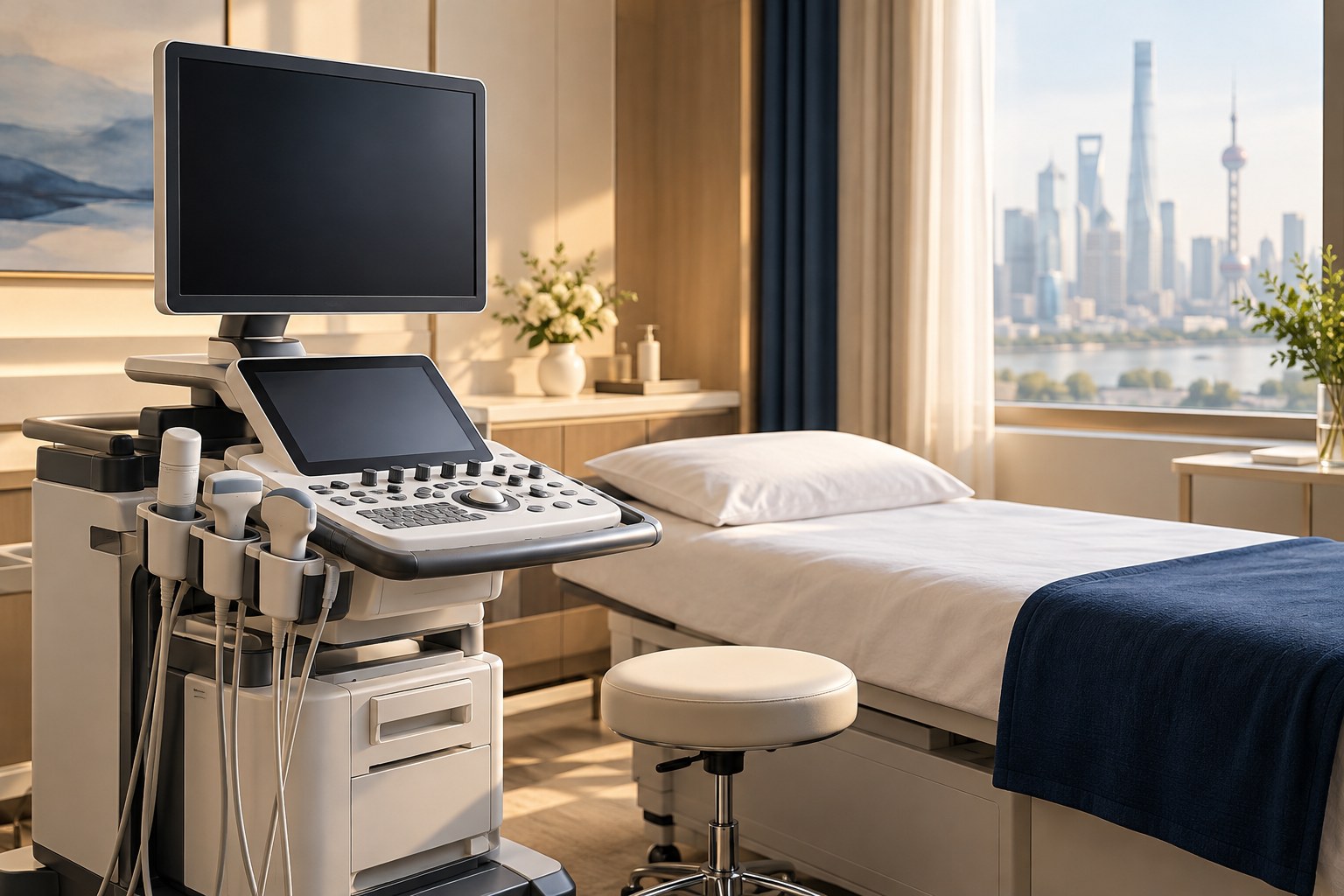 Illustrative Ultrasound diagnostics; not a photograph of Shanghai Cihong Obstetrics & Gynecology Hospital